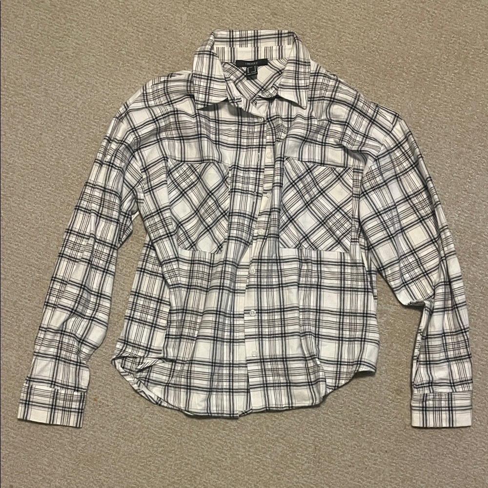 Forever 21 Black and White Plaid Shirt